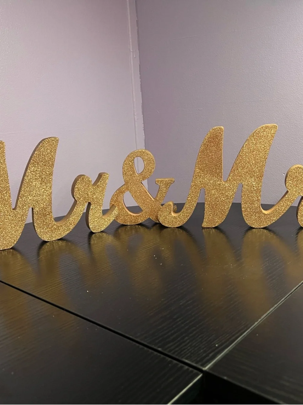 Rose Gold 'Mr & Mrs' Glitter Table Sign - Wedding Party Décor